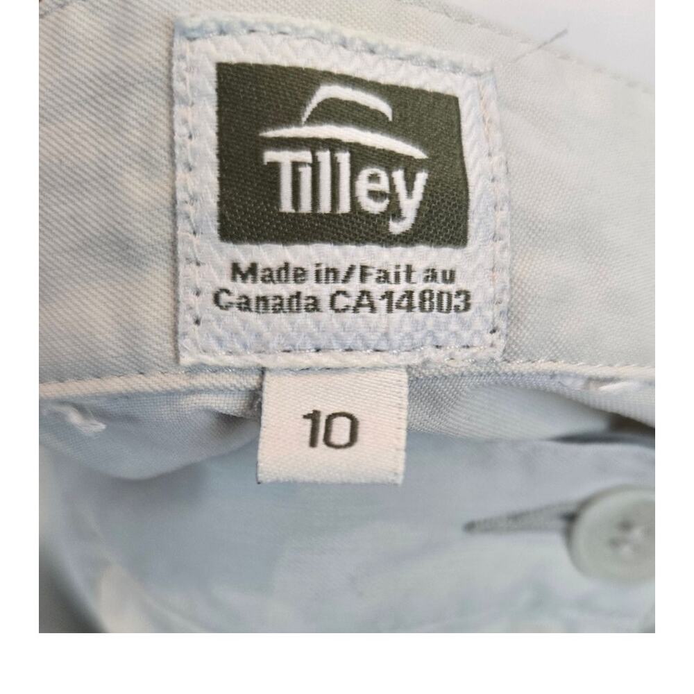 Travel/ hiking adjustable roll-up (with buttons) pants/capris, cream, size 10